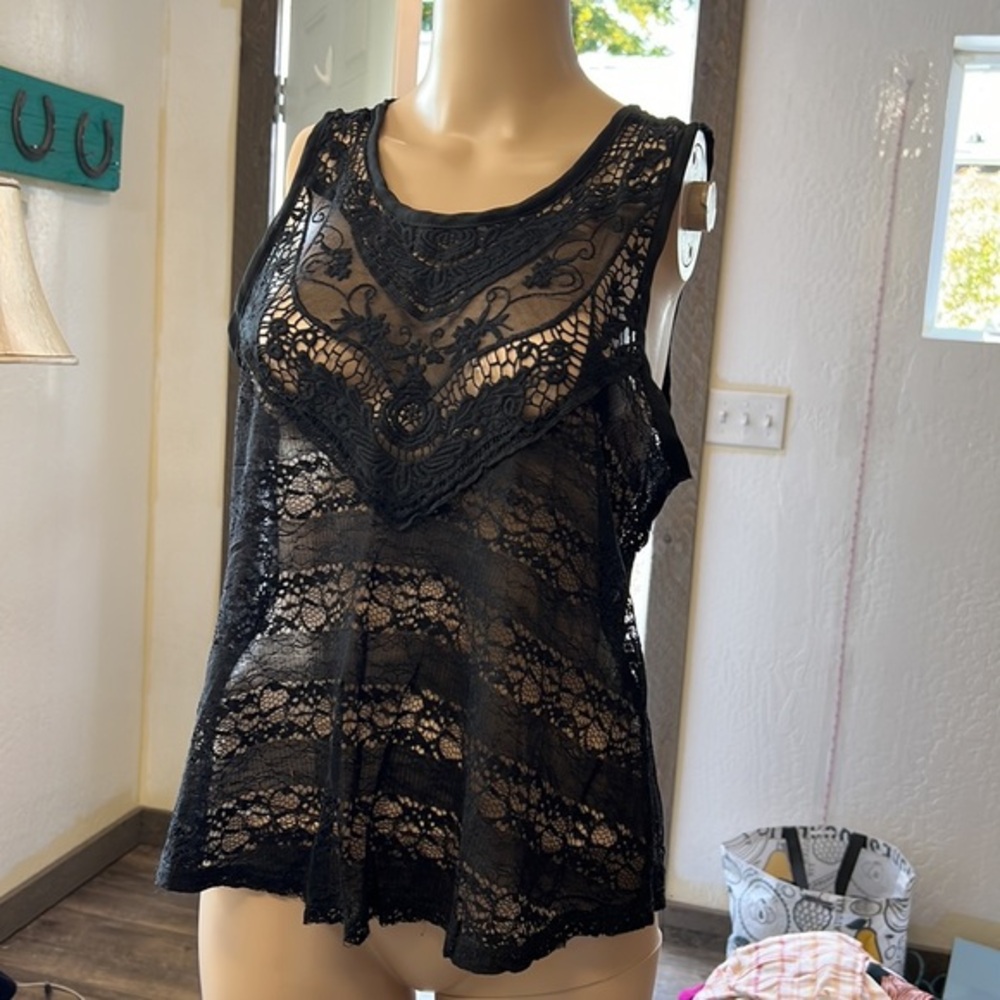 Moon Collection Black open back tank